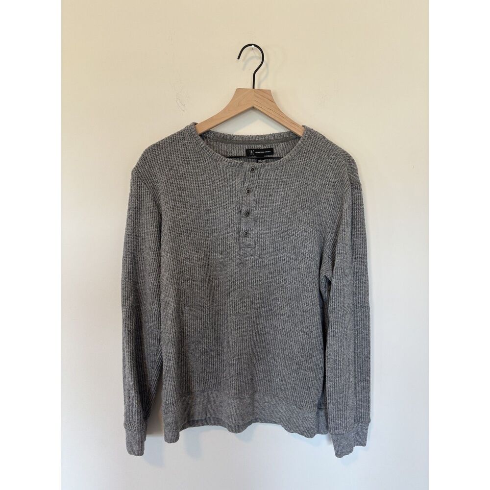 International Concepts Men's Gray Long Sleeve Shirt Sweater Size L